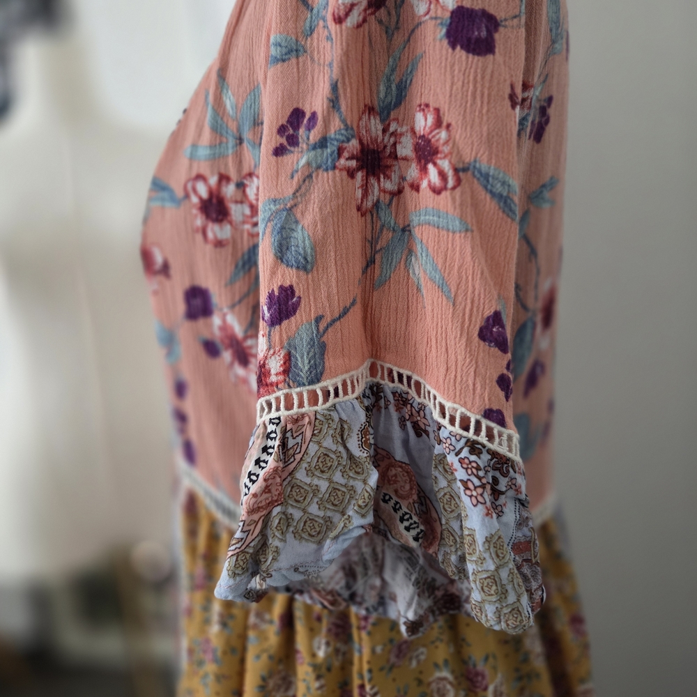 Chic Bohemian Patchwork Mini Dress - image 3